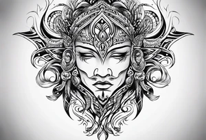 Water flowing tribal designed tattoo tattoo idea