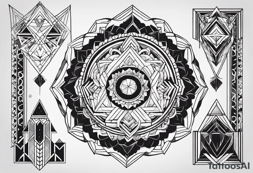 A set of geometric shapes that represent balance in life. It needs to be a small tattoo. No flowers or borders. tattoo idea