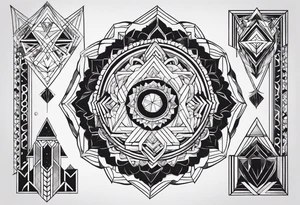 A set of geometric shapes that represent balance in life. It needs to be a small tattoo. No flowers or borders. tattoo idea
