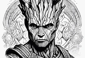 Groot ancient warrior young tattoo idea