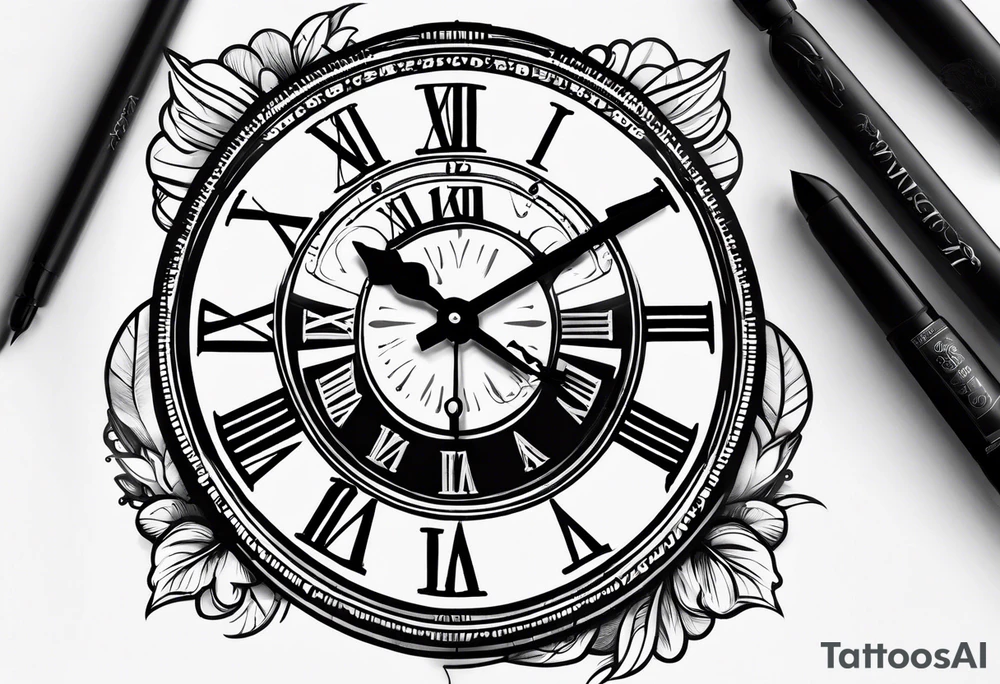 Date clock tattoo idea