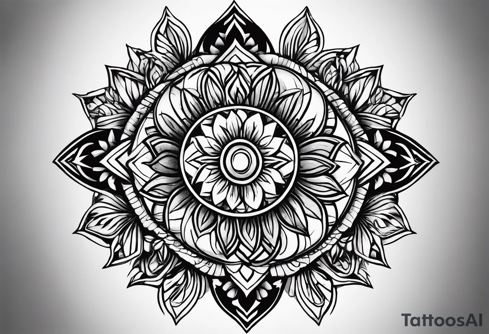 small round tattoo with open in the middle tattoo idea