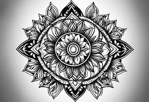 small round tattoo with open in the middle tattoo idea