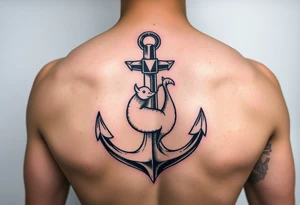 Anchor with weasel tattoo idea