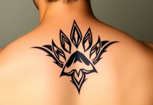Majestic Siberian husky paw print tattoo idea