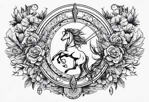 Leo and sagittarius zodiac merged tattoo idea