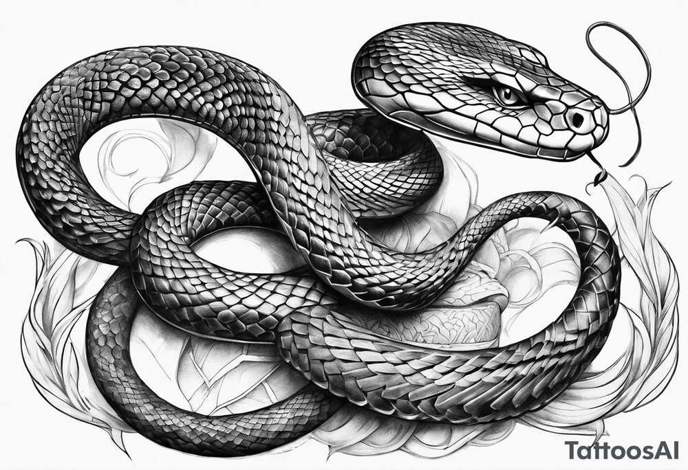 Snake around sword tattoo idea