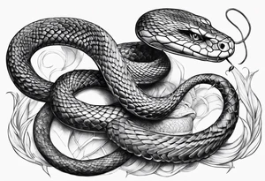Snake around sword tattoo idea