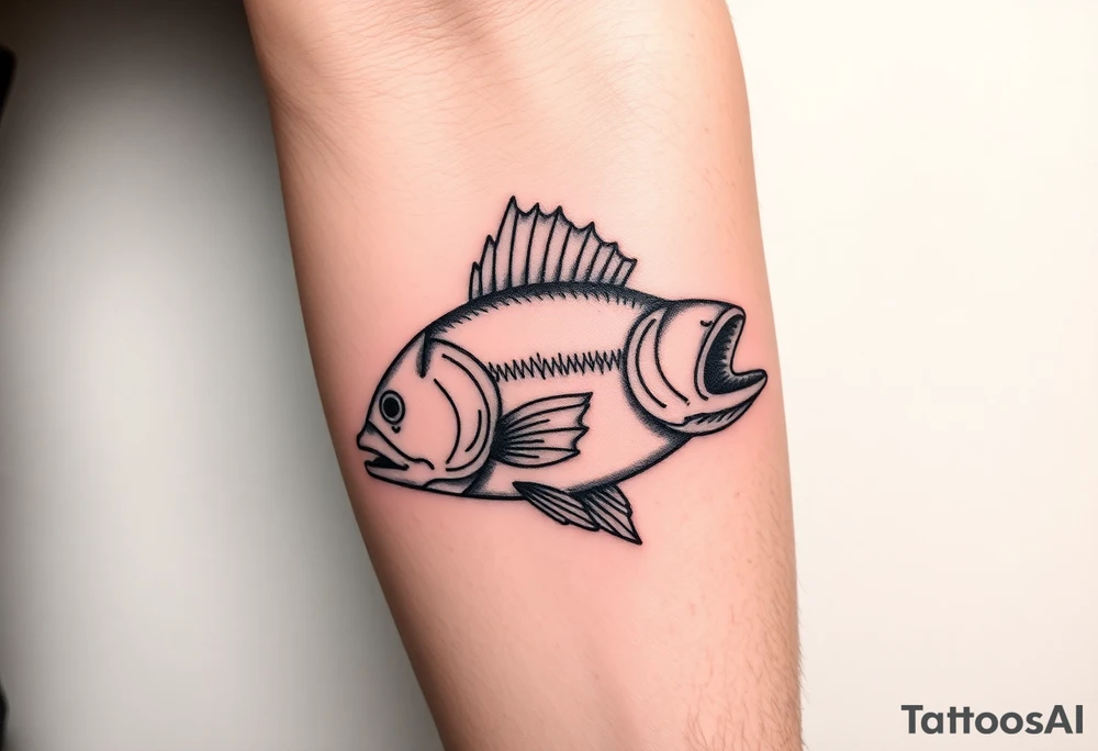 Fish swallowing tattoo idea