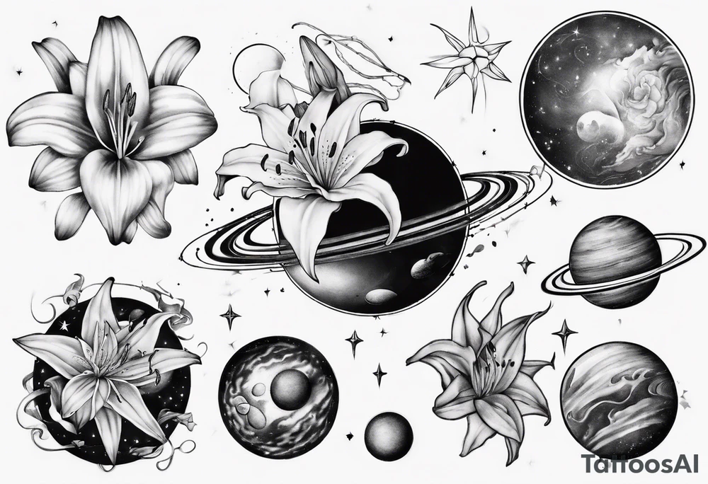Lily planets tattoo idea