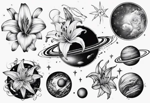Lily planets tattoo idea