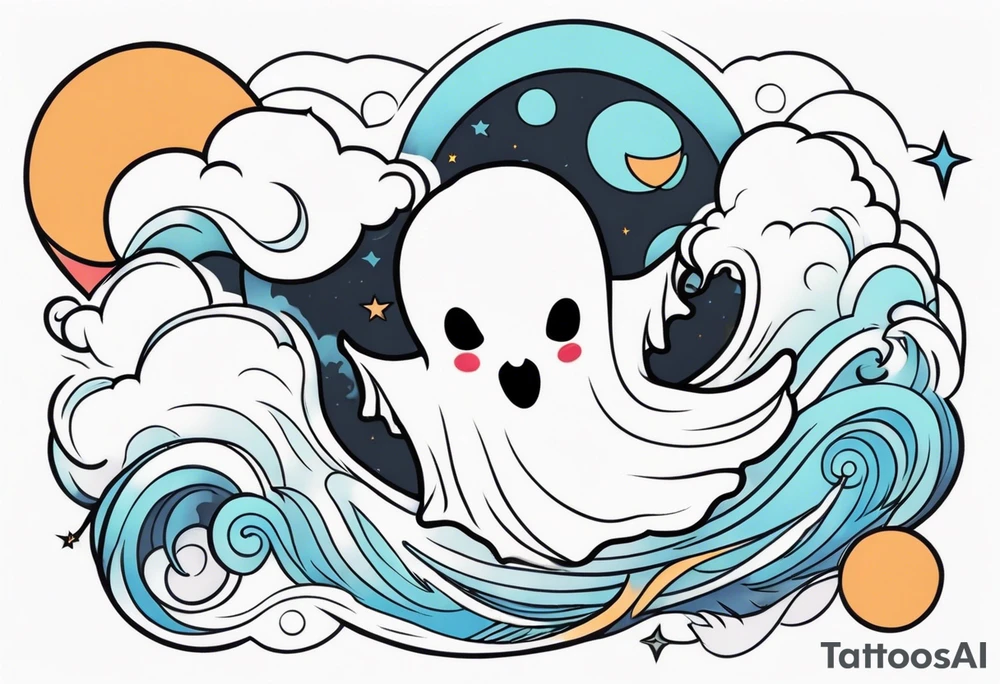 lovely ghost tattoo idea