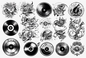 sound music disc jokey tattoo idea