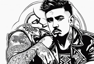 something related to a person named Altin Beck, He is a gang member of a motorcycle club and of a very stylish young man tattoo idea