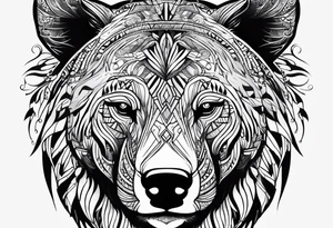 Bear face tattoo idea