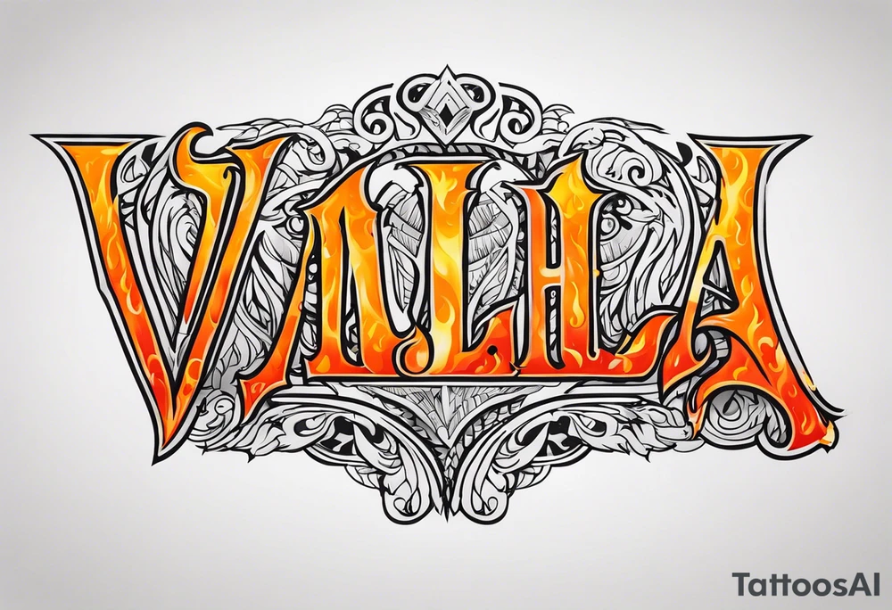Valhalla on fire tattoo idea