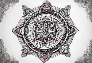 Viking runes and compass tattoo idea