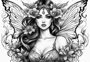 Full body small fairy mythical tattoo idea