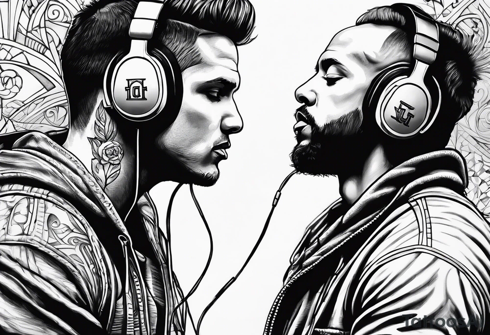 Music, god, art, family, American football tattoo idea