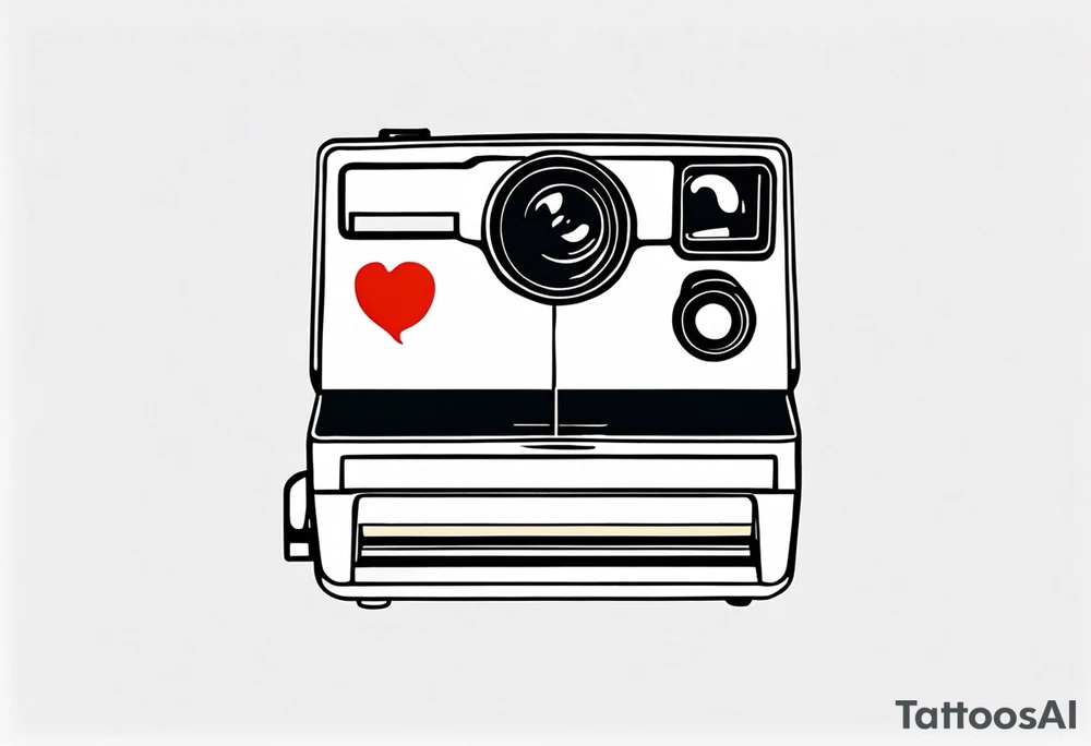 A polaroid-photo silhouette with a very simple and tiny smiley in the middle tattoo idea