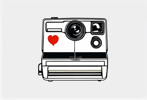 A polaroid-photo silhouette with a very simple and tiny smiley in the middle tattoo idea