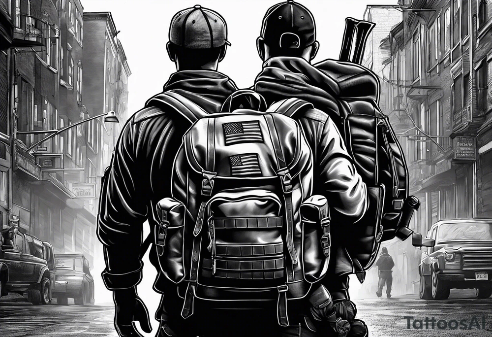 Rucking, brotherhood, shadows, fitness, GrowRuck tattoo idea