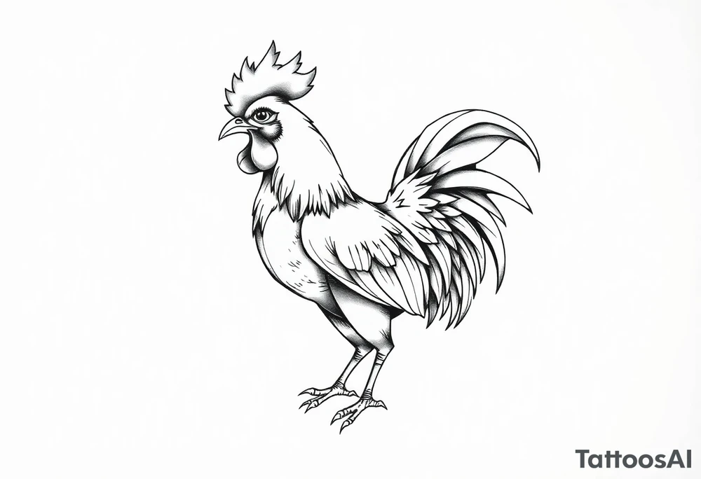 combat rooster tattoo idea