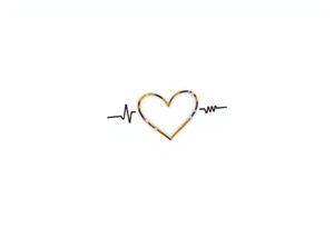 A heartbeat line wrapping around a delicate infinity symbol, colored in silver with gold, representing eternal love. tattoo idea