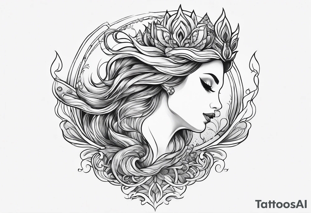 mermaid fin tattoo idea