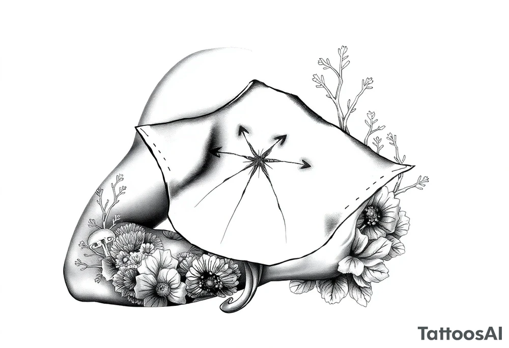 stingray, coral, jellyfish tattoo idea