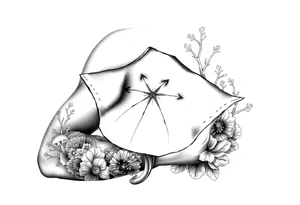 stingray, coral, jellyfish tattoo idea