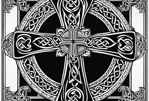 Celtic cross with the name " RAINIE" EMBEDDED IN IT tattoo idea