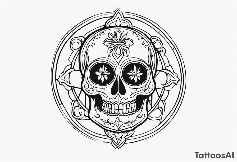 Santa Muerte sigil tattoo idea