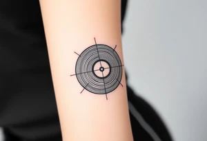 vinyl record and disco ball tattoo idea