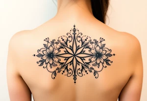 Floral compass tattoo idea