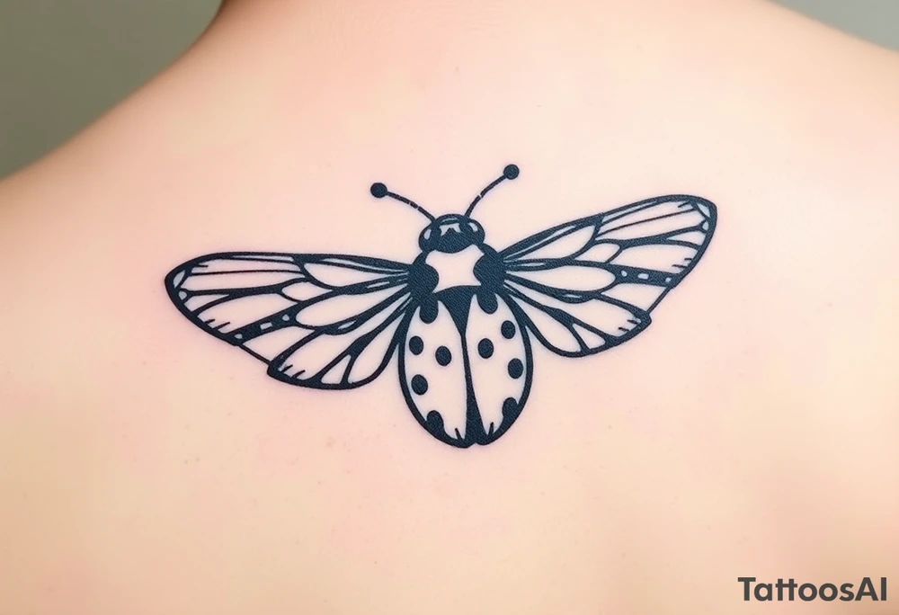 Ladybug flying tattoo idea