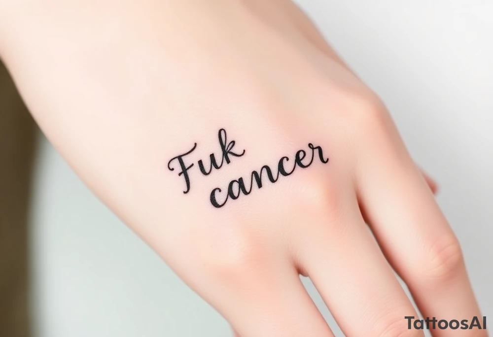 Fuck cancer In cursive tattoo idea