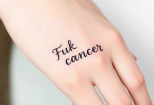 Fuck cancer In cursive tattoo idea