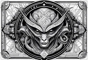 alien alphabet tattoo idea