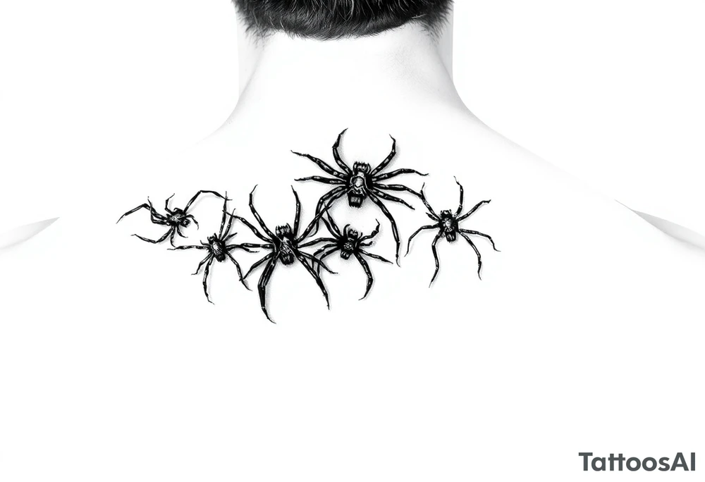 Spiders crawling down arm tattoo idea