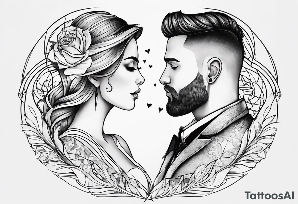 Paired tattoo for a girl and a guy, together forever, he is Artem, she is Lada. Two people with incurable diseases who love each other very much tattoo idea