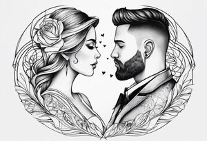 Paired tattoo for a girl and a guy, together forever, he is Artem, she is Lada. Two people with incurable diseases who love each other very much tattoo idea