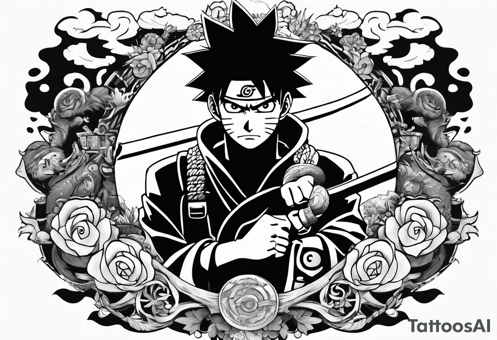 Naruto mixed with monkey d luffy tattoo idea