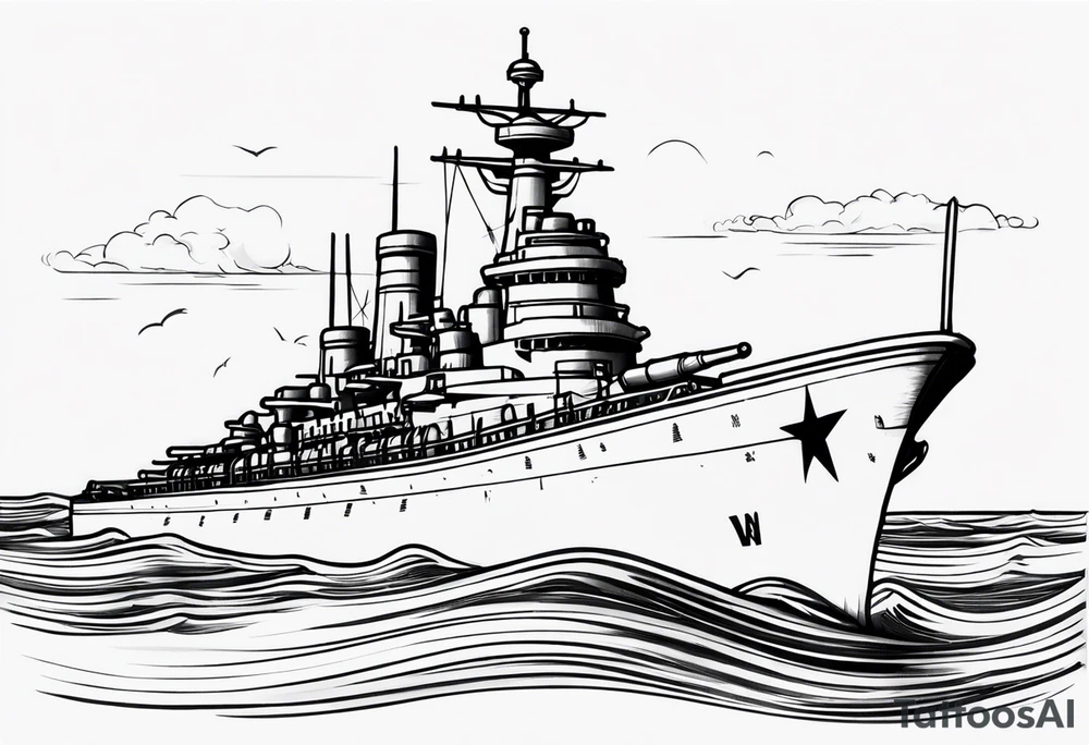 A word war 2 battleship tattoo idea