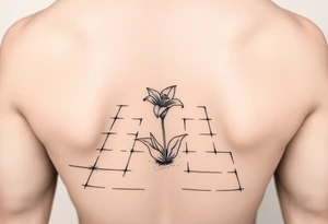bathroom floor with lily coming up out of tile floor tattoo idea