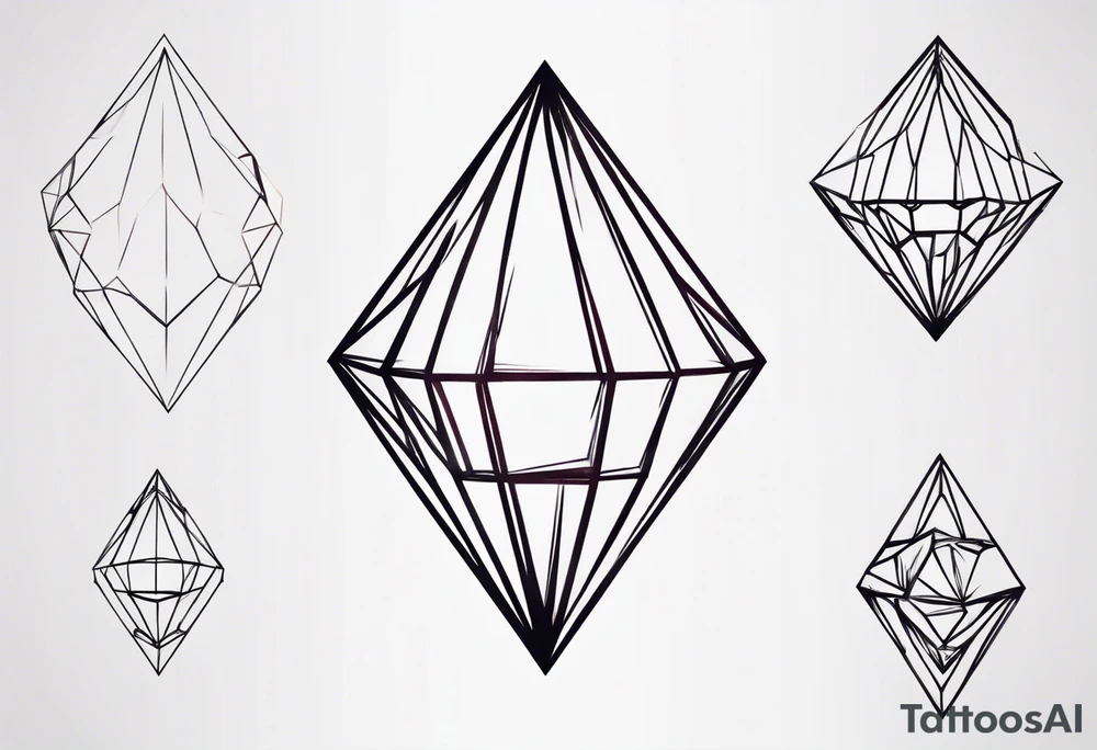 simple line tattoo of geometric dimond tattoo idea