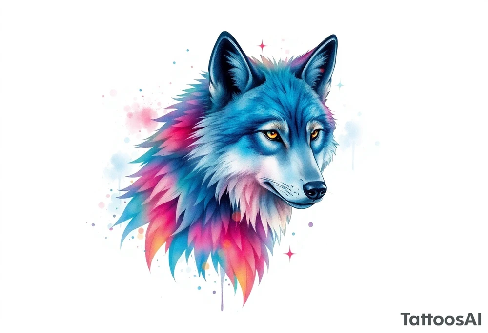 Aurora wolf tattoo idea