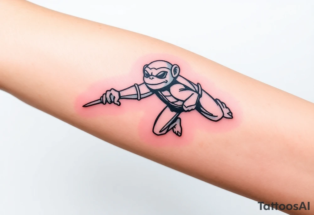 Flying ninja monkey turtle tattoo idea