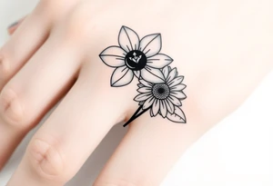 Orchid and sunflower tattoo idea