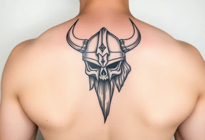 vikings helmet tattoo idea
